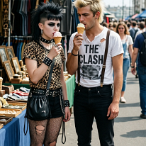 Punk Couple Eating Ice Cream