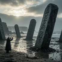 The Monoliths Hunger – When the Elder Pleaded to the Wrong Sky! The beach holds its breath. Five monoliths rise from the sand like petrified fangs, each adorned with cryptic symbols that writhe when the gaze lingers on them...