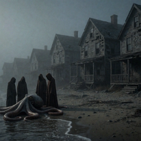 The Shore That Swallowed Sanity – When the Tide Brought Judgment! The windows of the houses stare like hollow eye sockets. Strange symbols carved into the rotting wood are not warnings—they are evidence of a pact made before...