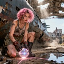 The recovery of the plasma energy sphere In the ruins of a fallen world, they endure — humanity’s last will. Through ash and silence, beauty resists decay. Each step carries the memory of what was lost...