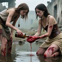 A ritual of care at a poisoned pool