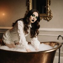 Atmospheric scene inspired by gothic aesthetics and mystery Candlelight dances across stone and shadow, revealing gothic elegance and subtle longing. Faces emerge from half-light, distant yet intimate, hinting at untold...