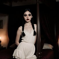 Atmospheric scene inspired by gothic aesthetics and mystery Darkness settles like velvet over stone and memory. Flickering candlelight reveals traces of gothic elegance and quiet decay. A restrained tension lingers in...