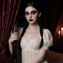 Atmospheric scene inspired by gothic aesthetics and mystery