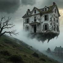 The House Vanthelis-Korr Drifting Out of Consciousness There is no road leading up, no path, no gate. Vanthelis-Korr does not stand—it drifts on a layer of fog, as if the ground has rejected it. What holds it is not...