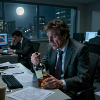 Loss of Control The night hangs heavy in the office. Numbers crash, screens flicker. He sits, whisky in hand, trembling. The messages appear: I KNOW WHAT YOU DID. Silence,...