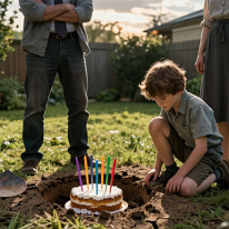 The Signal Behind the House The afternoon sun falls over the garden, yet cannot ease the cold. The boy kneels, burying his birthday cake. Father’s anger looms, mother silent. Fear and...
